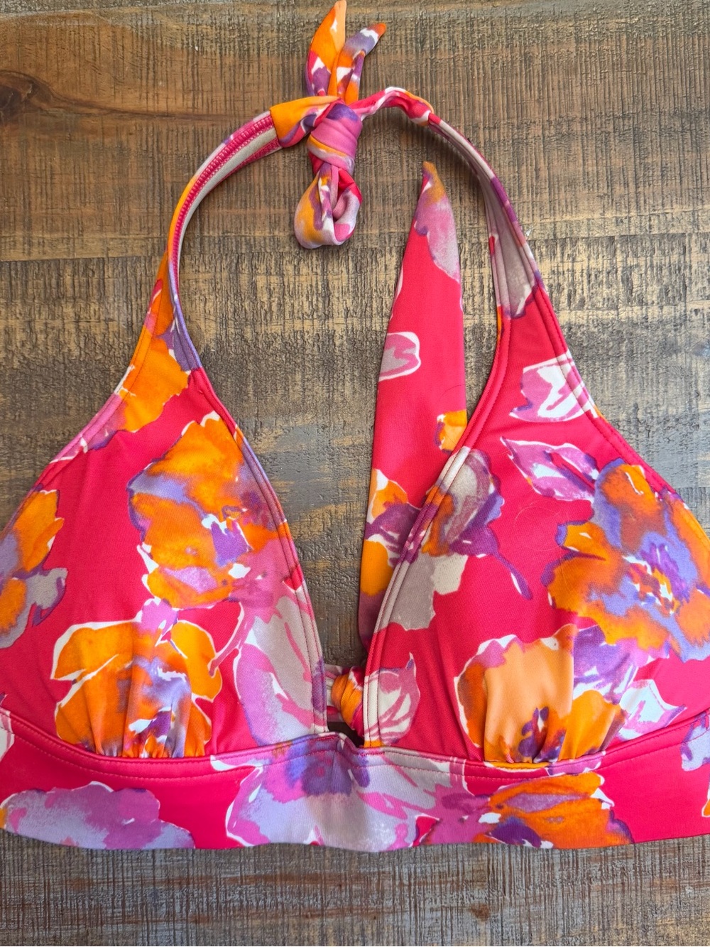 Victoria’s secret floral triangle halter bikini top